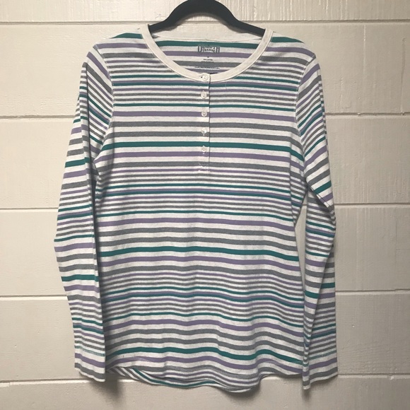 Duluth Trading Co Tops - Duluth Trading • Long Sleeve Thermal Stripped Top